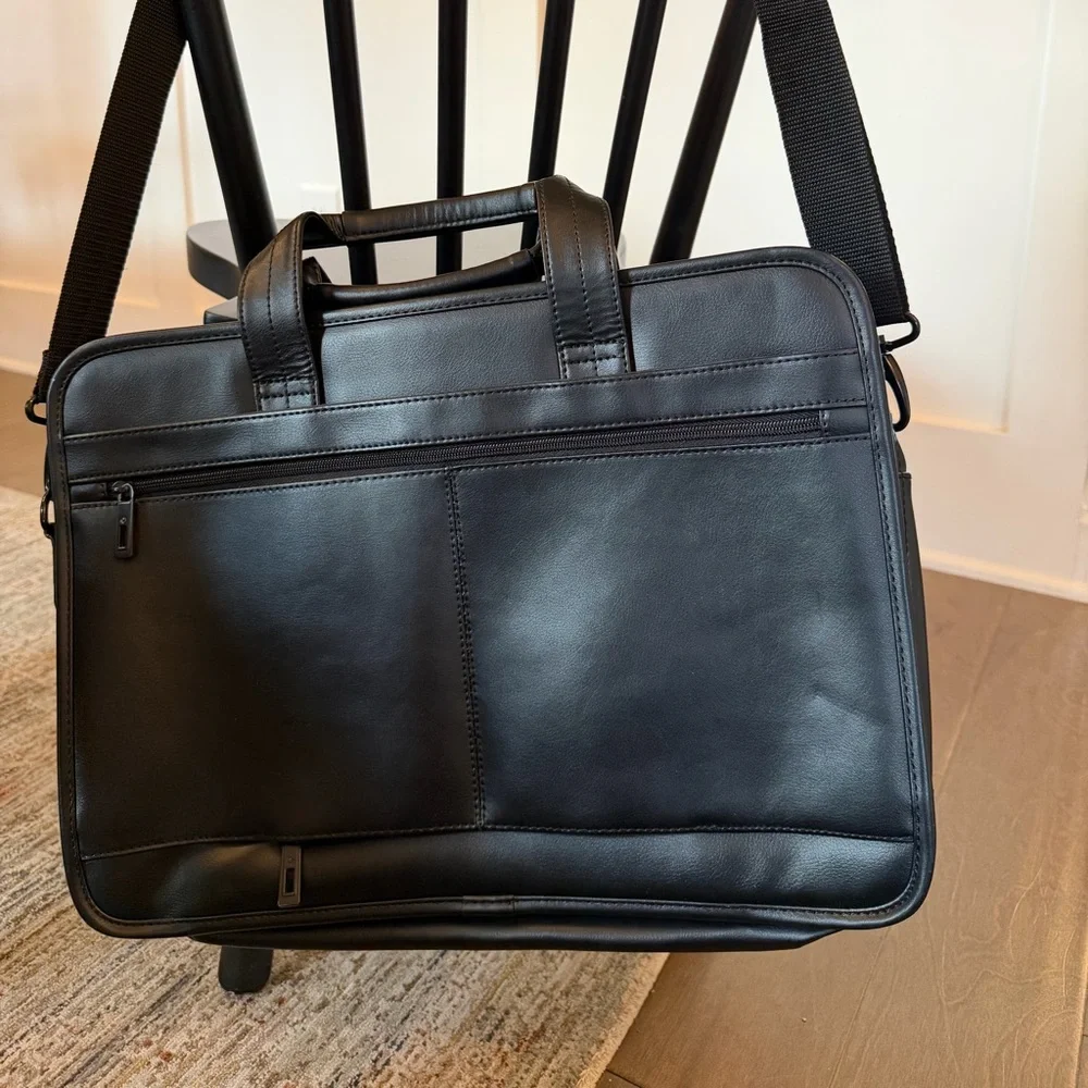 Samsonite Black Leather Laptop Briefcase